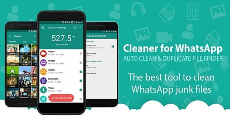 alt text: Giao diện ứng dụng Cleaner for WhatsApp trên điện thoại