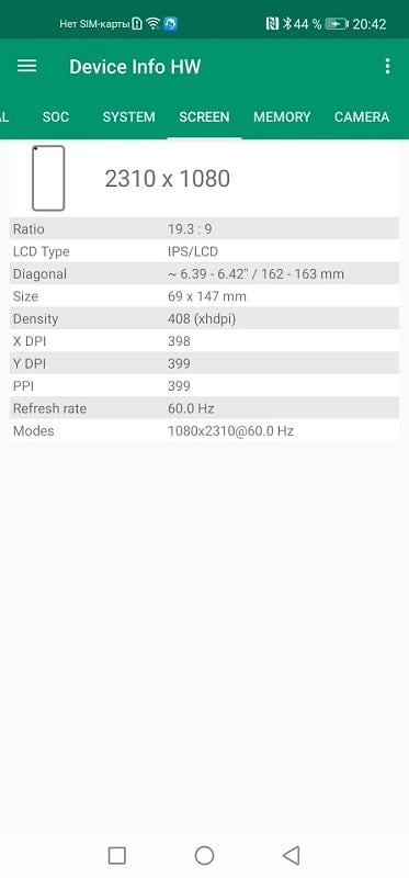 Device Info HW+ displaying detailed CPU and GPU information.