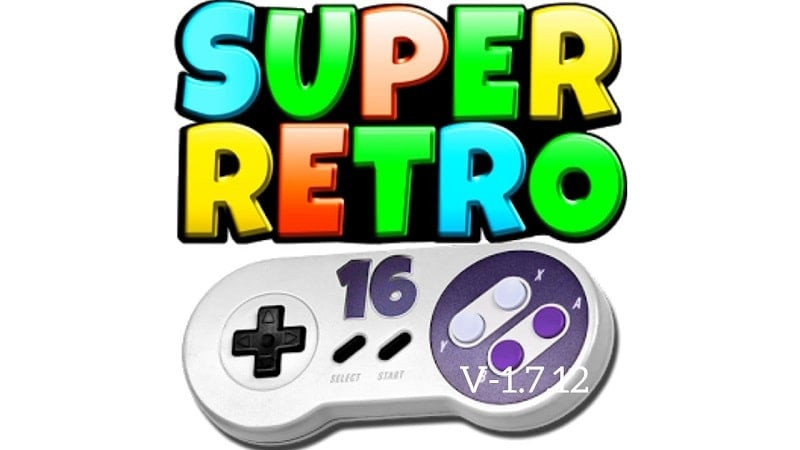 alt text: Giao diện ứng dụng SuperRetro16 trên thiết bị di động, hiển thị các trò chơi cổ điển