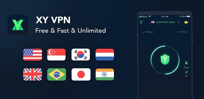 alt text: Giao diện ứng dụng XY VPN hiển thị trên điện thoại