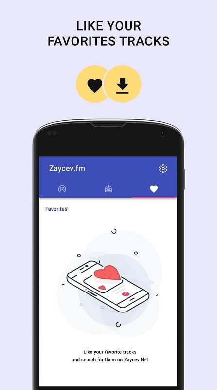 Zaycev.fm MOD APK interface with a list of songs