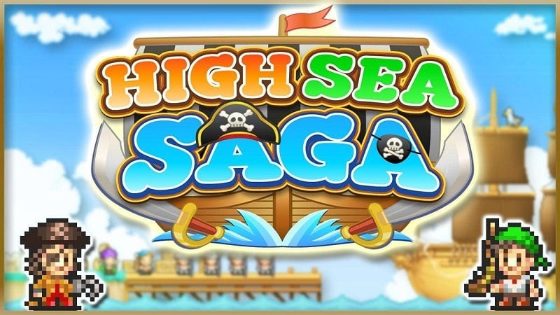 alt text: High Sea Saga, một tựa game mô phỏng phiêu lưu trên biển với đồ họa pixel độc đáo.