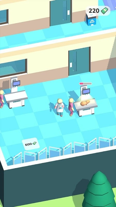 A veterinarian caring for a dog in Save the Pets: Tycoon