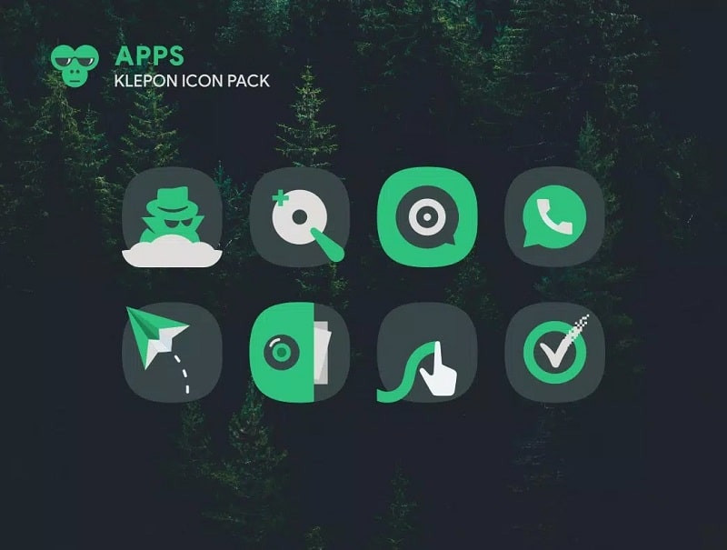 Klepon APK's diverse icon collection with various styles.