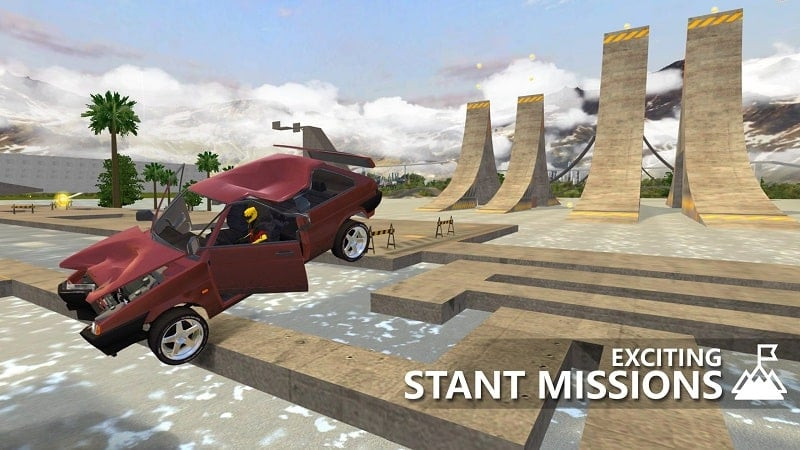 alt text: Hình ảnh bộ sưu tập xe đa dạng trong RCC - Real Car Crash MOD APK, bao gồm nhiều loại xe khác nhau từ xe bình dân đến siêu xe.