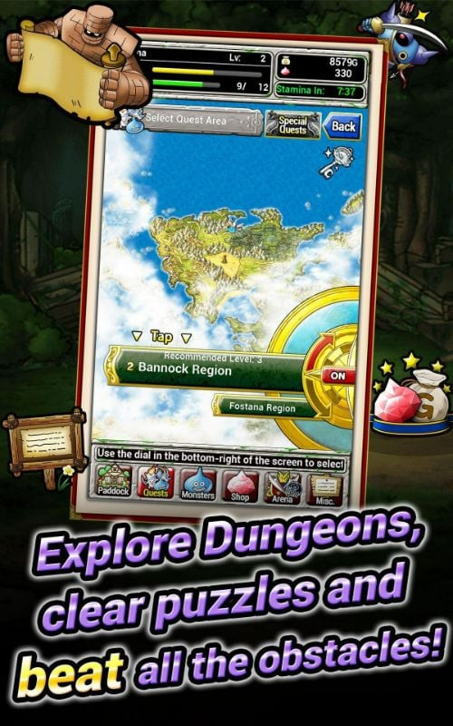 alt text: Hình ảnh các loại quái vật trong Dragon Quest Monsters Super Light TW