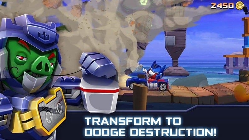 alt text: Hình ảnh các nhân vật robot trong game Angry Birds Transformers