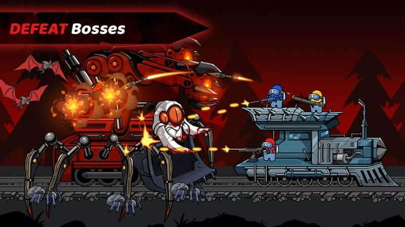 Monsters Survivor victory screen: the hero stands amidst a battlefield littered with monster corpses.