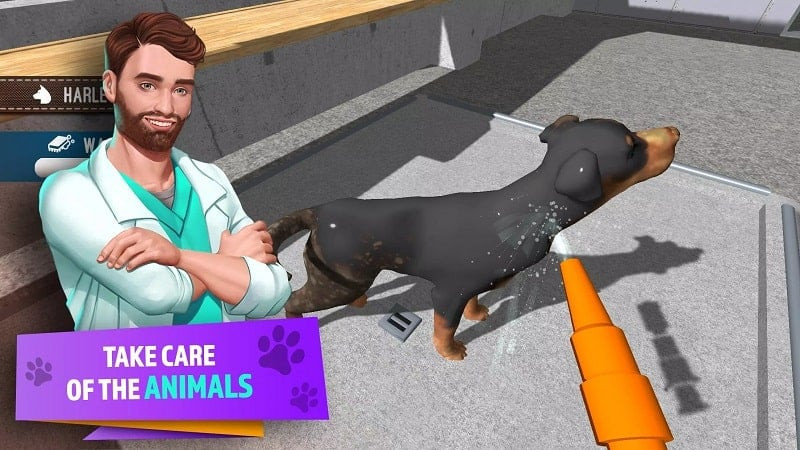 A dog playing in Animal Shelter Simulator