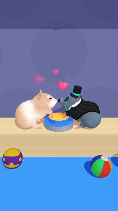 A hamster finding a friend in Hamster Maze MOD APK