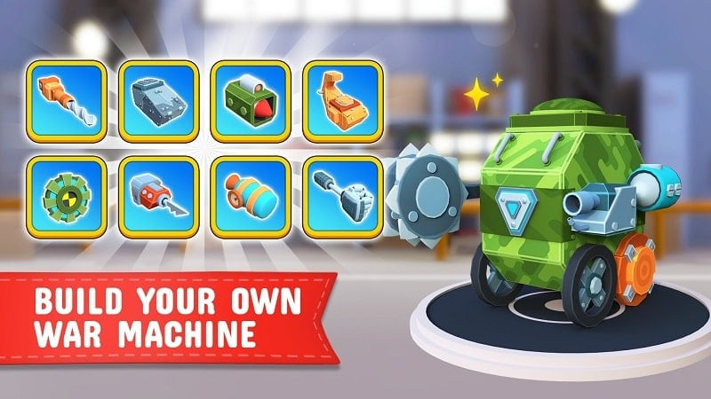 alt text: Hình ảnh đấu trường trong game Cars Clash 3D với hai chiếc xe đang giao tranh quyết liệt