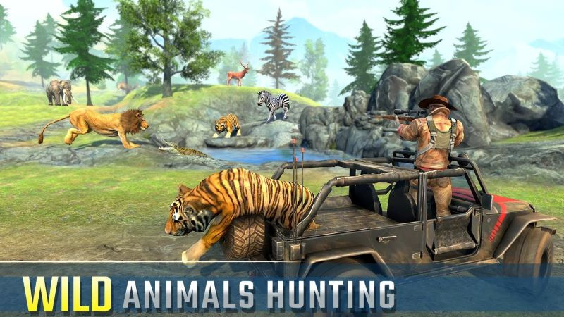 alt text: Hình ảnh động vật hoang dã trong game Wild Animal Hunting Games FPS