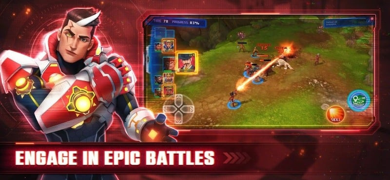 alt text: Hình ảnh game AI Wars MOD, nhân vật chính đang sử dụng kỹ năng đặc biệt