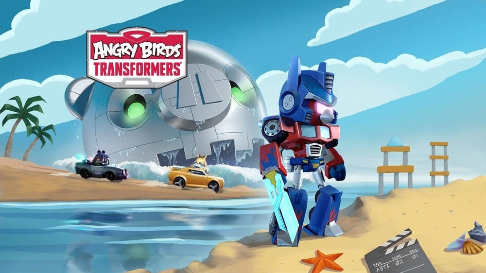 alt text: Hình ảnh game Angry Birds Transformers hiển thị các nhân vật chim giận dữ biến hình thành robot