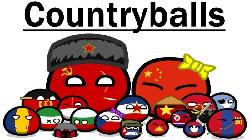 alt text: Hình ảnh game Country Balls: World War, quân đội các quốc gia hình quả bóng đang giao tranh trên bản đồ thế giới