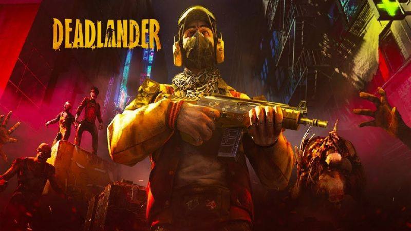 alt text: Hình ảnh game Deadlander trên điện thoại Android, hiển thị giao diện chiến đấu với zombie trong một thành phố hoang tàn.