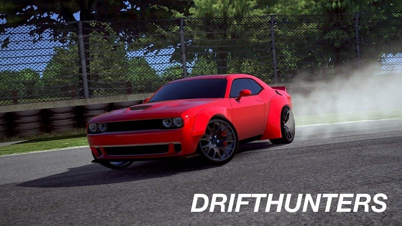 alt text: Hình ảnh game Drift Hunters với một chiếc xe đang drift