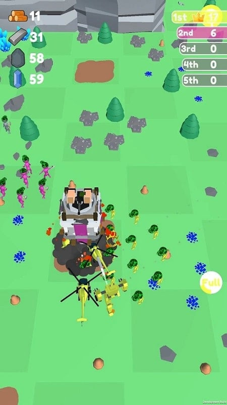 Islands Control gameplay screenshot depicting troops battling on an island