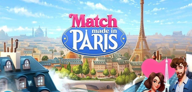 alt text: Hình ảnh game Match in Paris, một cô gái đang trang trí căn biệt thự