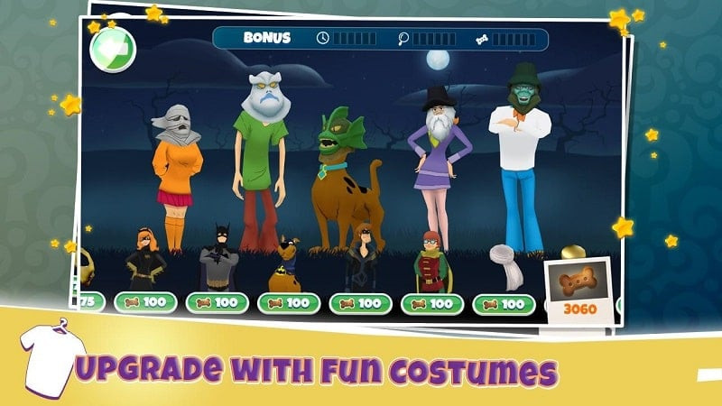 Various costumes available in Scooby-Doo Mystery Cases