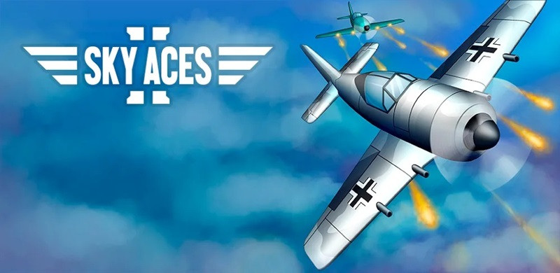 alt text: Hình ảnh game Sky Aces 2 với chiến đấu cơ đang bay lượn trên bầu trời