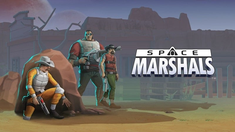 alt text: Hình ảnh game Space Marshals, một cao bồi đang ẩn nấp sau vật chắn