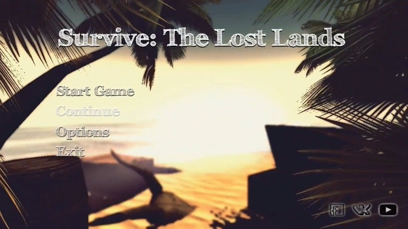 alt text: Hình ảnh game Survive: The Lost Lands với khung cảnh hoang đảo, nhân vật chính đang chế tạo vũ khí.