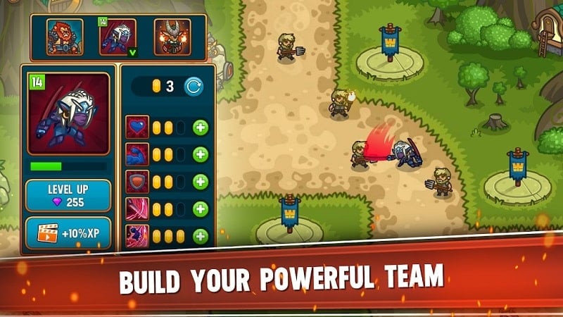 Upgrading weapons in Tower Defense: Magic Quest MOD APK for Android