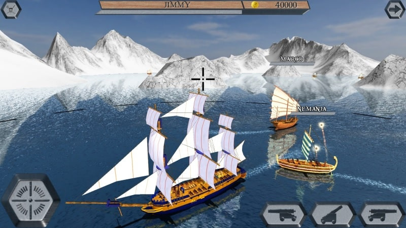 alt text: Hình ảnh game World Of Pirate Ships với một con tàu hải tặc đang lướt sóng trên biển