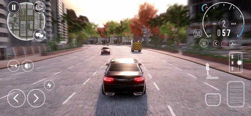 alt text: Hình ảnh gameplay American Car Drift Game 2023 phiên bản MOD APK, cho thấy màn hình lựa chọn xe và tùy chỉnh.