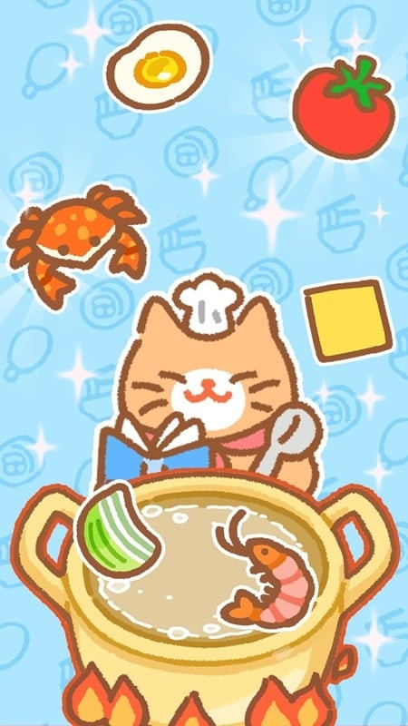 Cat Restaurant: Korean Food gameplay showcasing a menu of Korean dishes