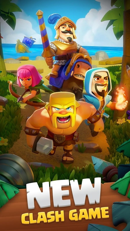 Clash Quest gameplay featuring the battle interface and strategically placed characters