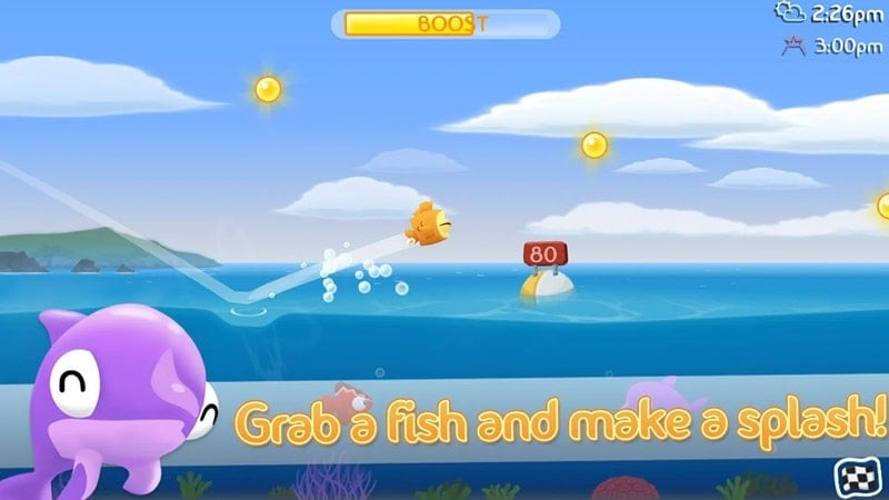 alt text: Hình ảnh gameplay Fish Out Of Water cho thấy các loài cá khác nhau