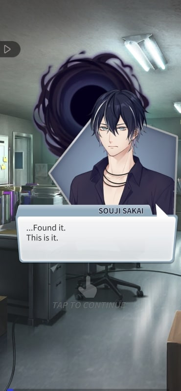 The game interface with dialogue choices in Ghost Town Mystery Story Otome gameplay