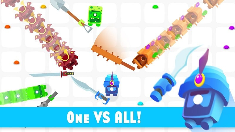 Goons.io Knight Warriors MOD APK gameplay screenshot showcasing the character's dash ability.