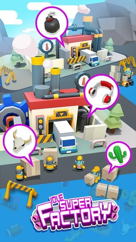 Idle Super Factory gameplay showing the factory interface