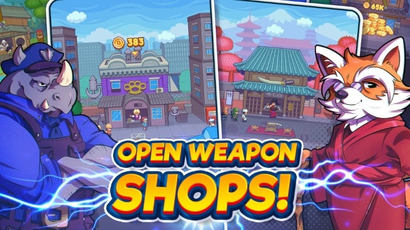 alt text: Hình ảnh gameplay Tap Force cho thấy các chiến binh đang chiến đấu