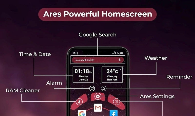 alt text: Hình ảnh giao diện Ares Launcher Prime