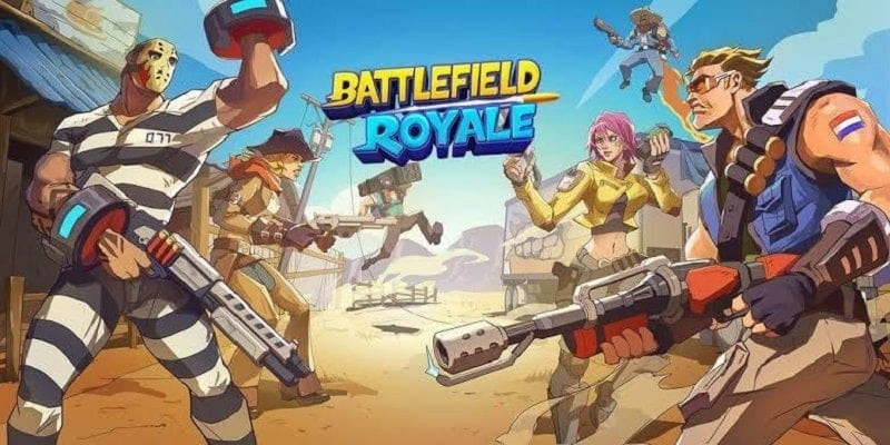 alt text: Hình ảnh giao diện game Battlefield Royale - The One với nhân vật chính giữa màn hình