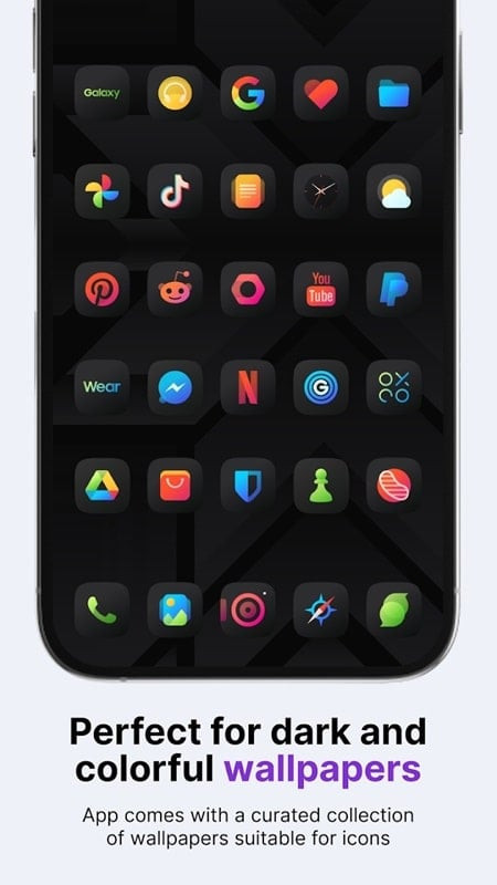 alt text: Hình ảnh hiển thị các icon trong bộ icon pack Athena Dark