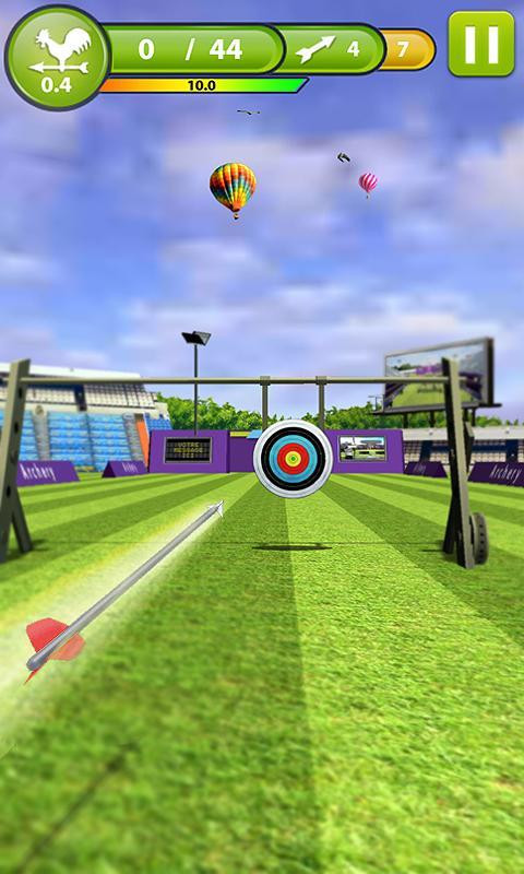 A variety of bows and arrows displayed in Archery Master 3D.