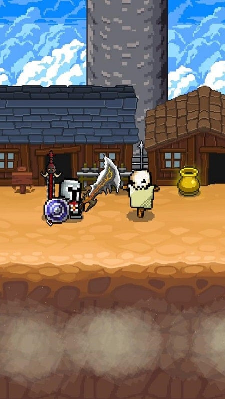 Knight battling monsters in Grow SwordMaster