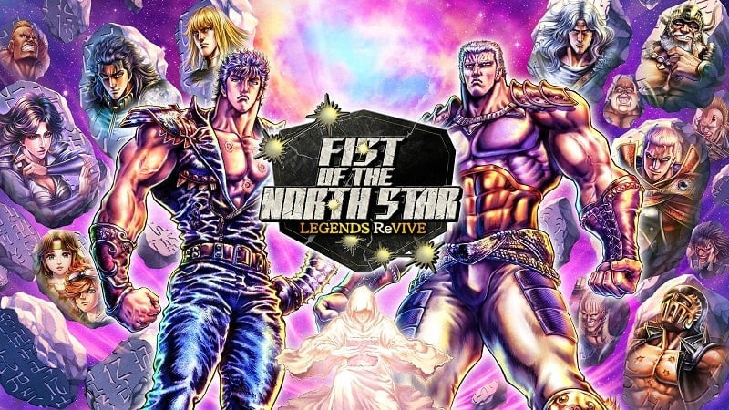 Alt text: Hình ảnh Kenshiro, nhân vật chính trong game FIST OF THE NORTH STAR, tung ra đòn tấn công Hokuto Shinken đầy uy lực.