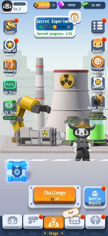 Variety of weapons available in Agent Bone apk