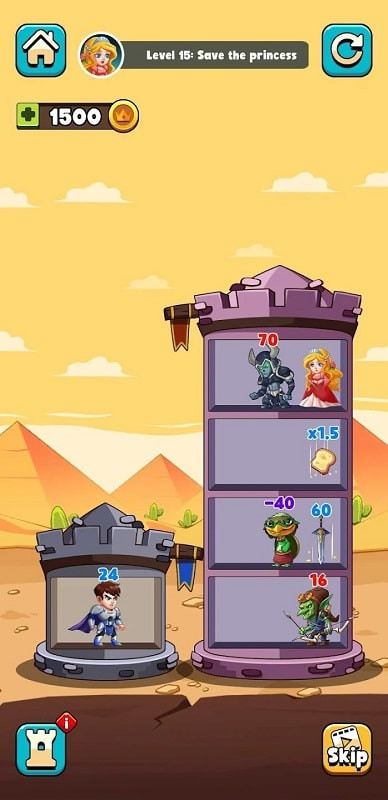 Hero Tower Wars castle where players can build and upgrade