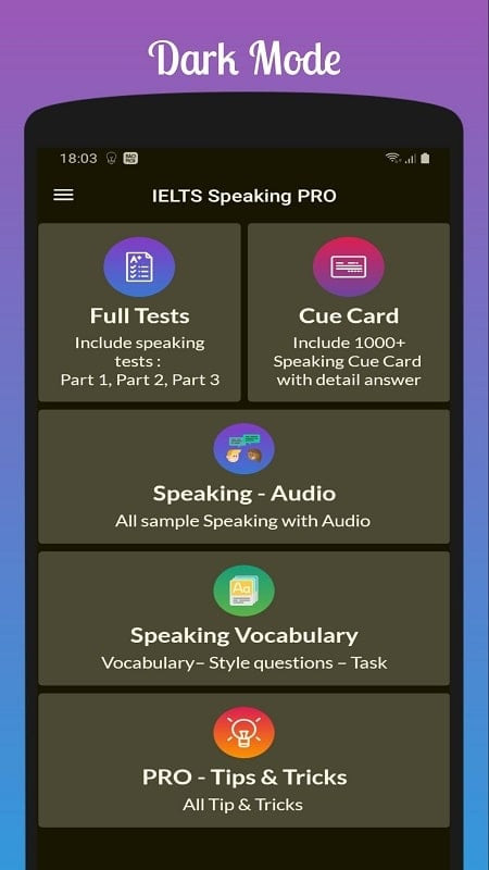 alt text: Hình ảnh minh họa các mẹo và thủ thuật trong ứng dụng IELTS Speaking PRO MOD APK