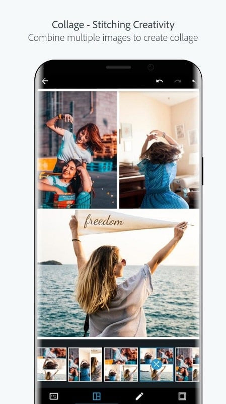 alt text: Hình ảnh minh họa các tính năng chỉnh sửa ảnh của Photoshop Express Photo Editor MOD APK