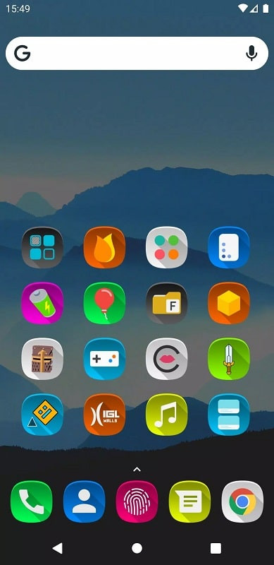 Example of using the Annabelle UI icon pack on a phone