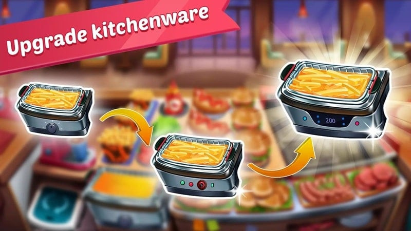 Alt text: Hình ảnh minh họa cuộc thi nấu ăn giữa các đầu bếp trong game Foodie Festival.