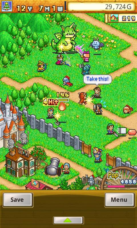 Screenshot of Dungeon Village MOD APK showcasing its special features.